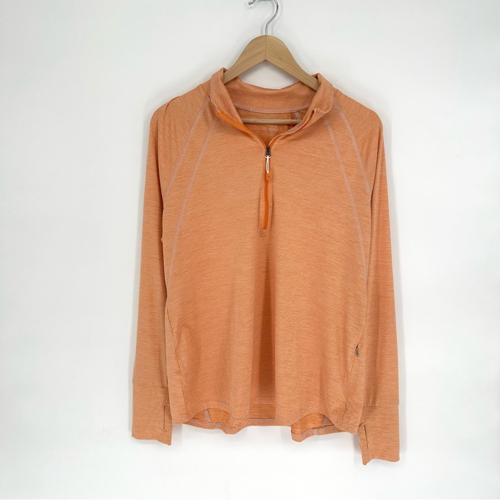 Eddie Bauer Resolution Long-Sleeve 1/4 Zip Shirt in Cantaloupe, XL